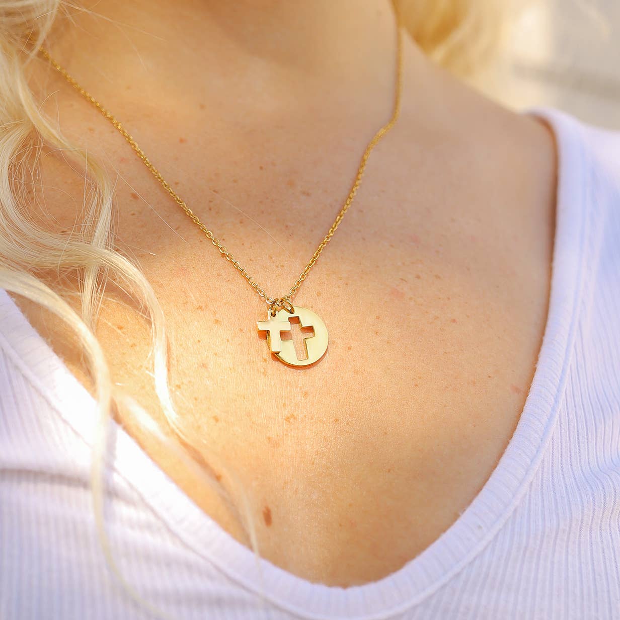 Cross Cutout Necklace