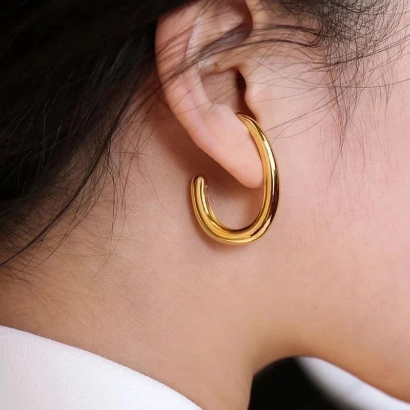 Open Arc Hoop Earrings