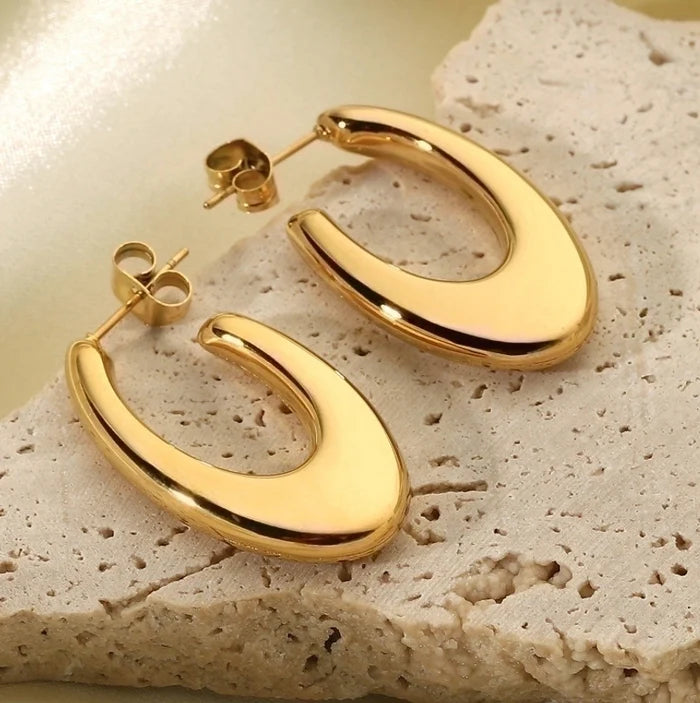 Golden Crescent Hoops