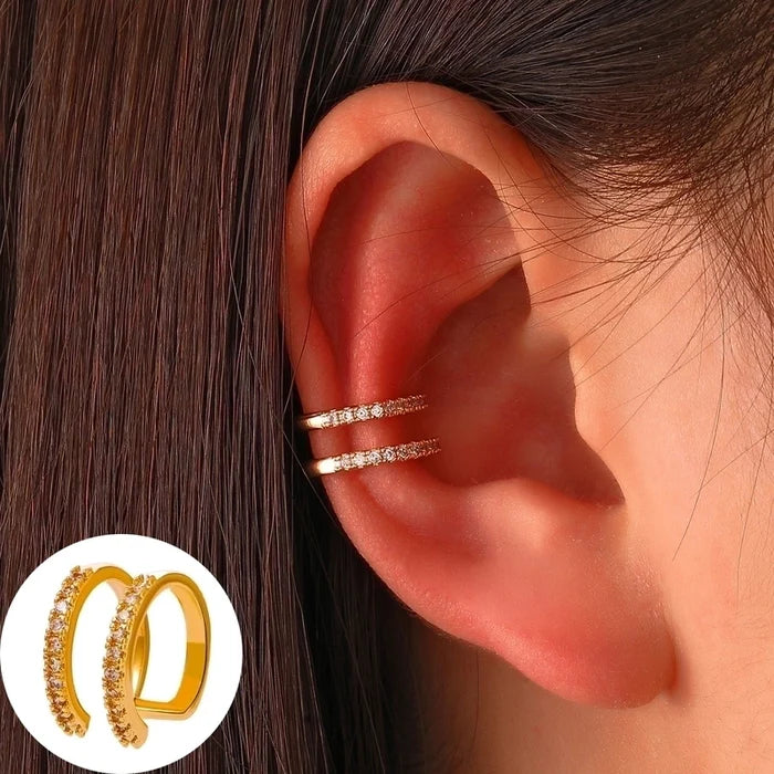 Double Row Stone Ear Cuffs