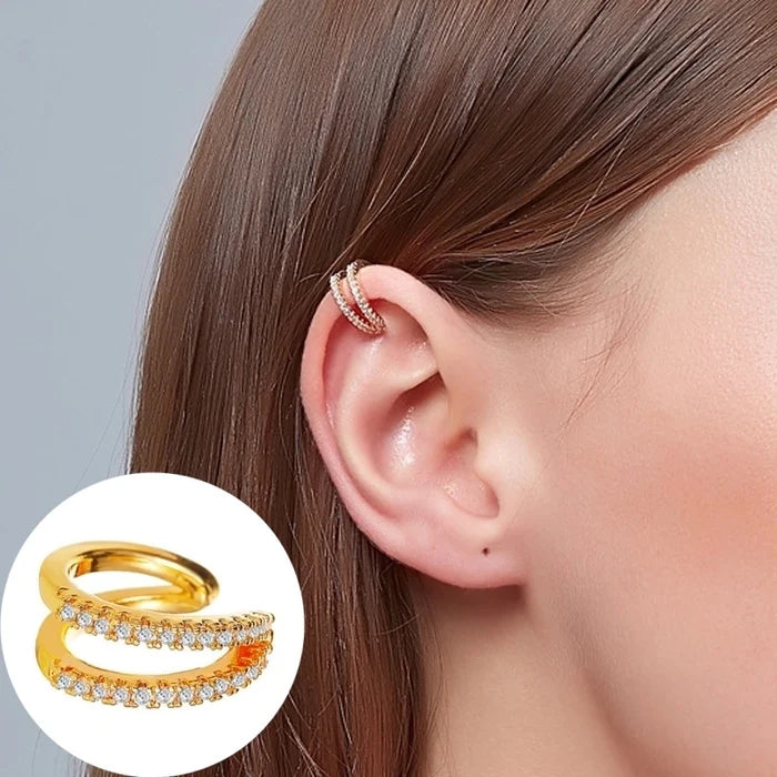 Double Row Stone Ear Cuffs