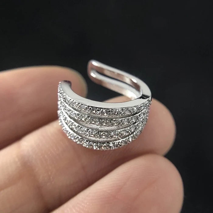 Row of stones Ear Cuff