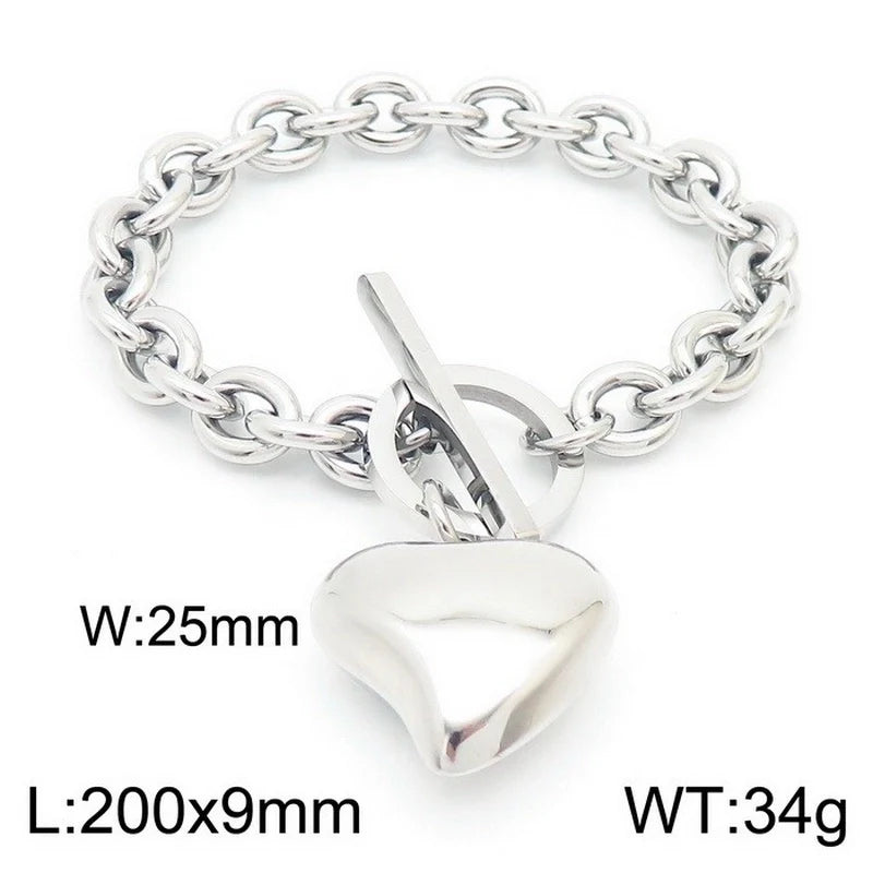 Loop Toggle Heart Bracelet