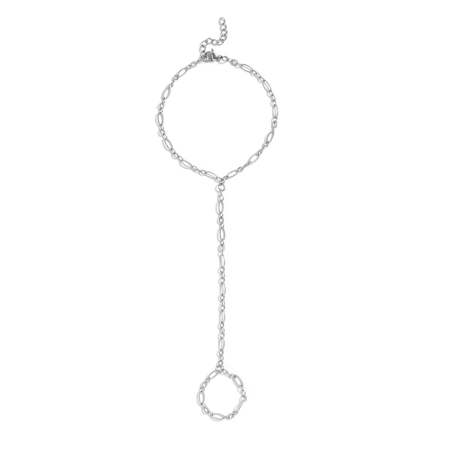 Steel Hammered Oval Hand Chain
