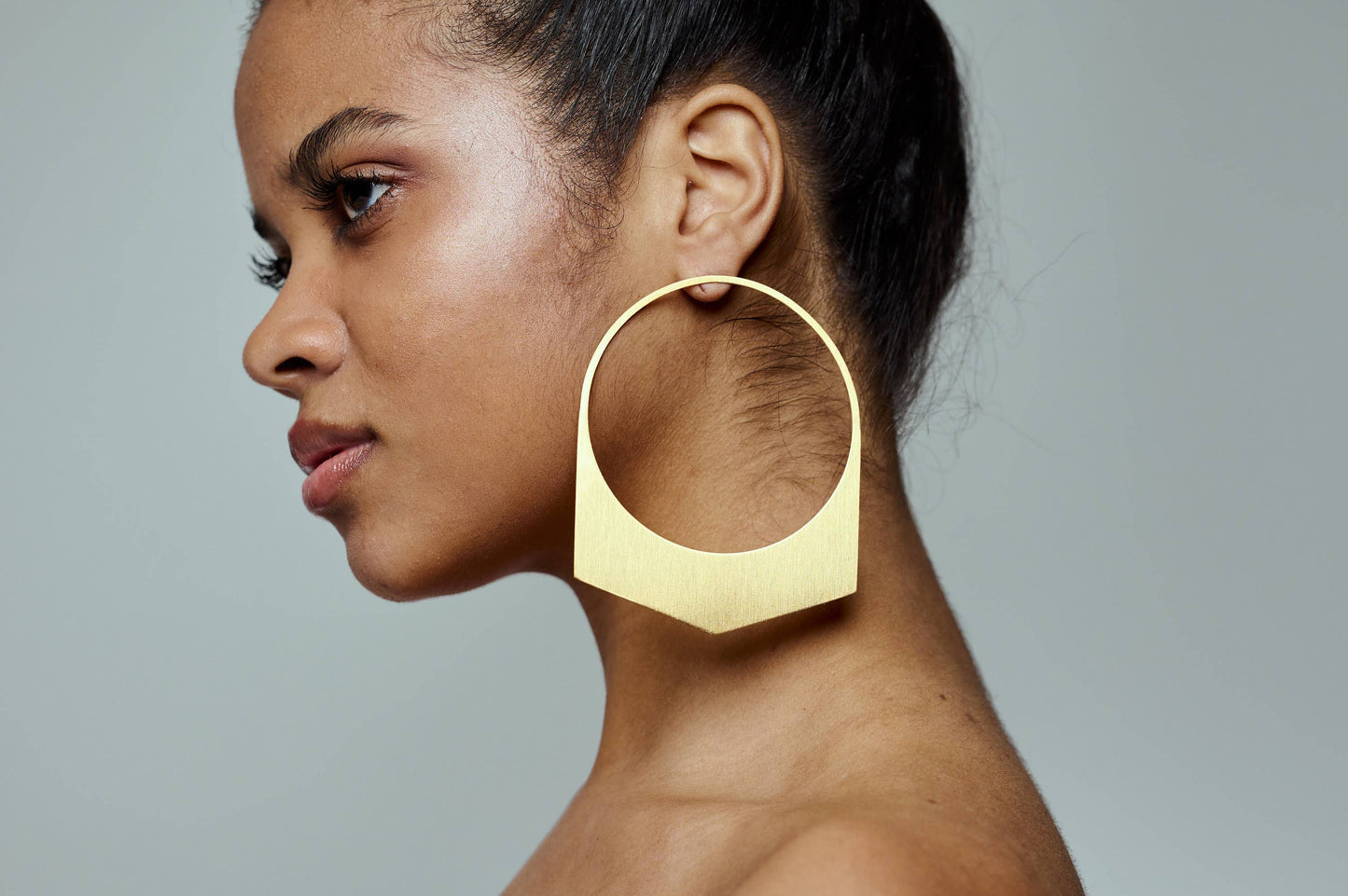 African Large Hoop Handmade Gold Statement Earrings