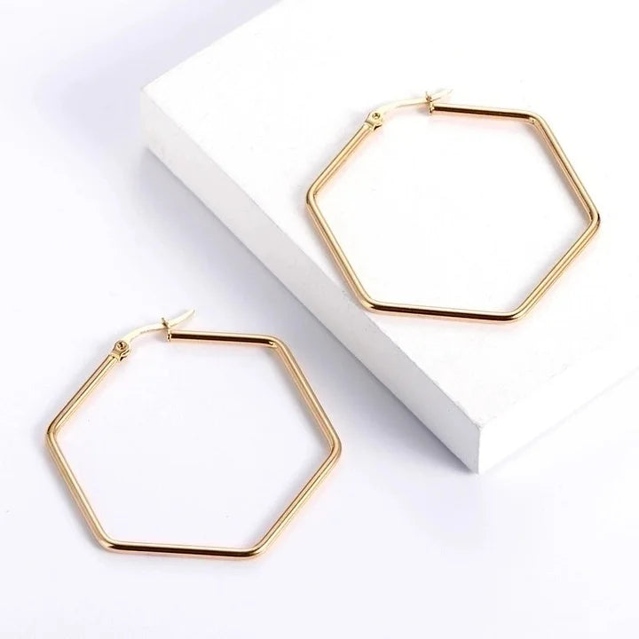 Hexa Glow Hoop Earrings