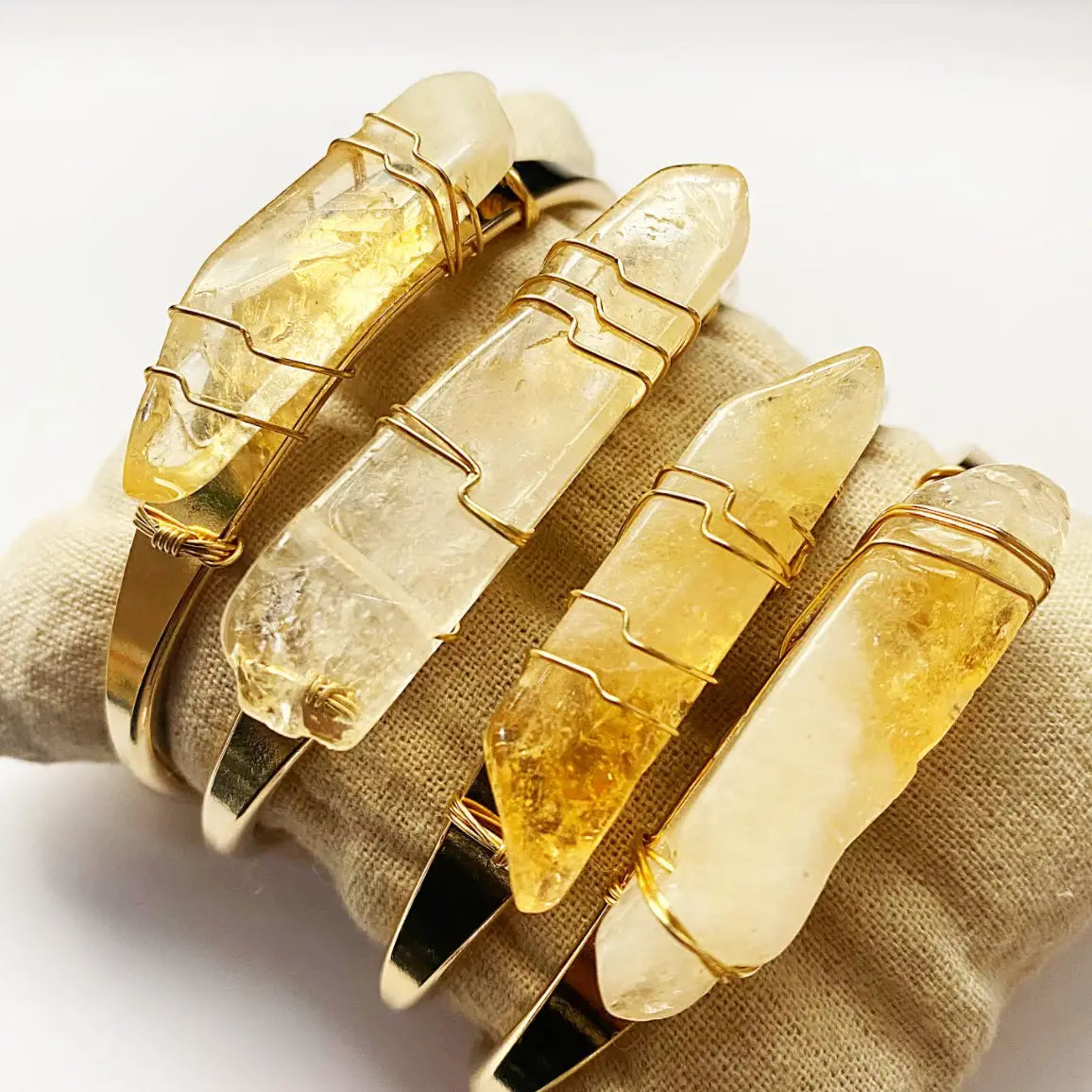 Crystal Cuff - Green Amethyst Cuff