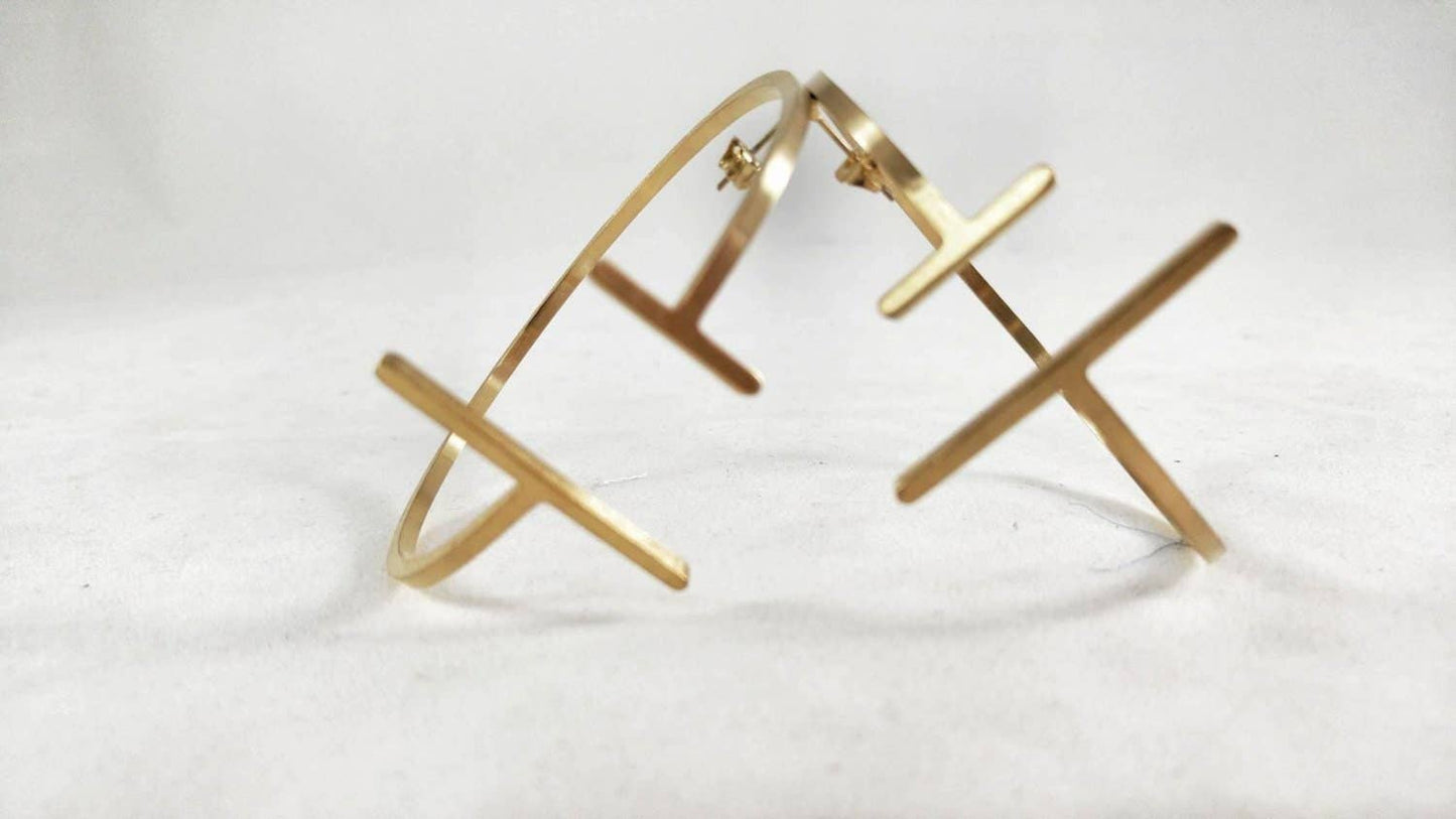 Parallel Open Oversized Hoop Earrings