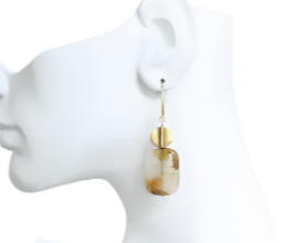 Agate and Brass Earrings