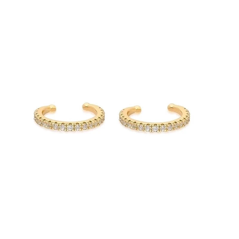 Minimalist C Shape Inlay Ear Cuffs