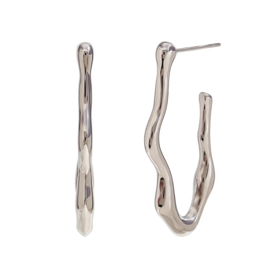 Cast Wave V-Shaped Earrings