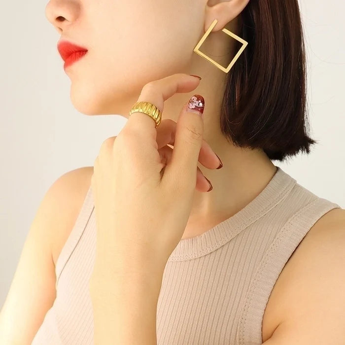 Golden Geometry Hoops