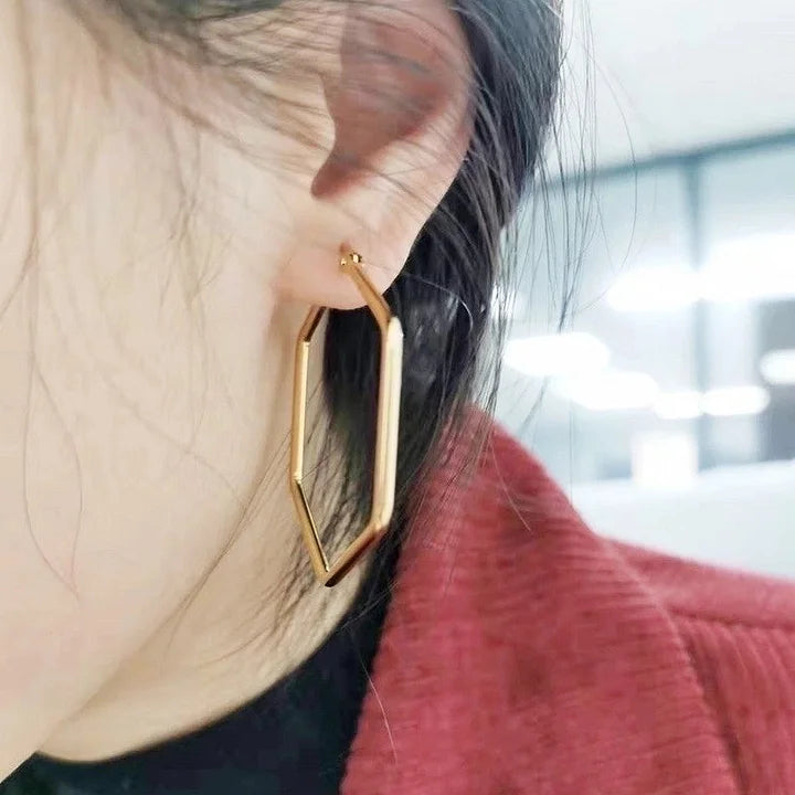 Hexa Glow Hoop Earrings