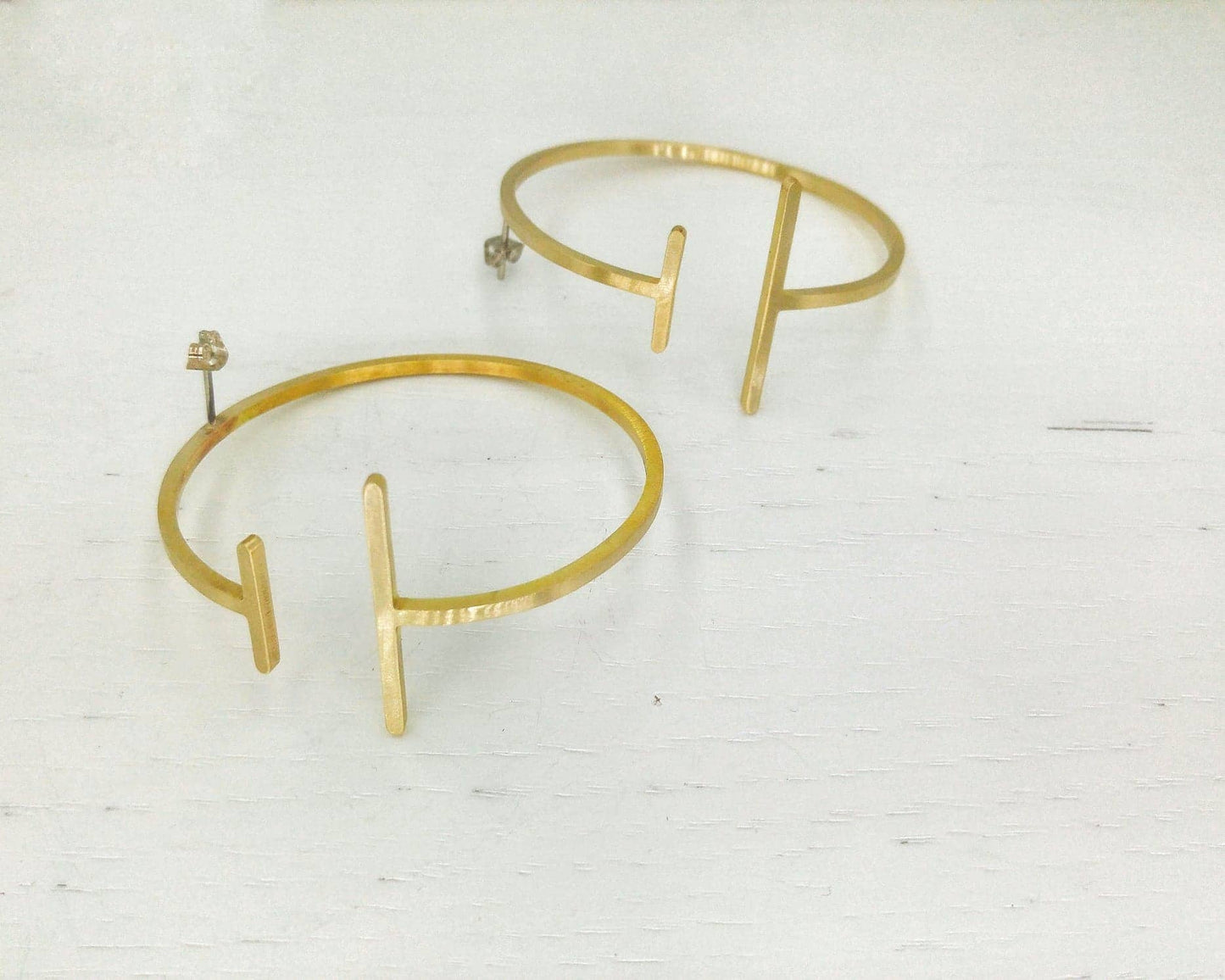 Parallel Open Oversized Hoop Earrings