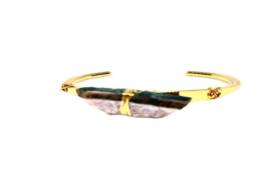 Crystal Cuff Bracelet - Amethyst