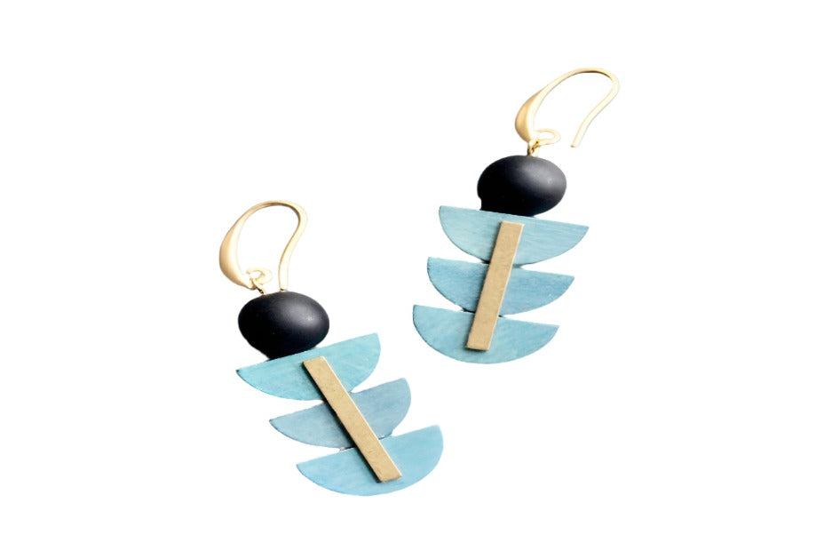 Geometric Artdeco Wood Earrings