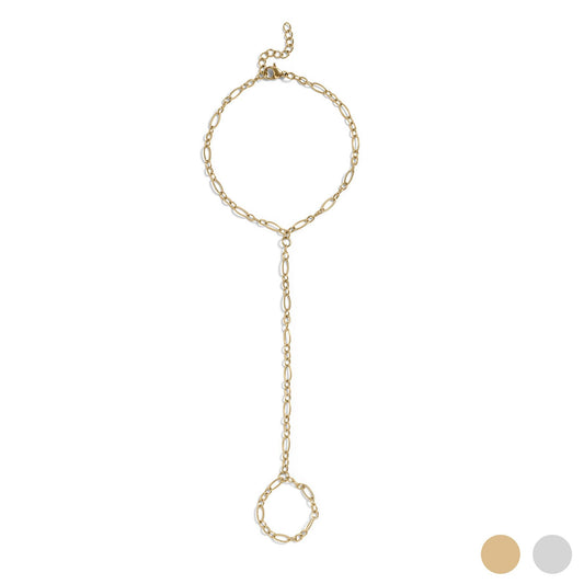 Steel Hammered Oval Hand Chain