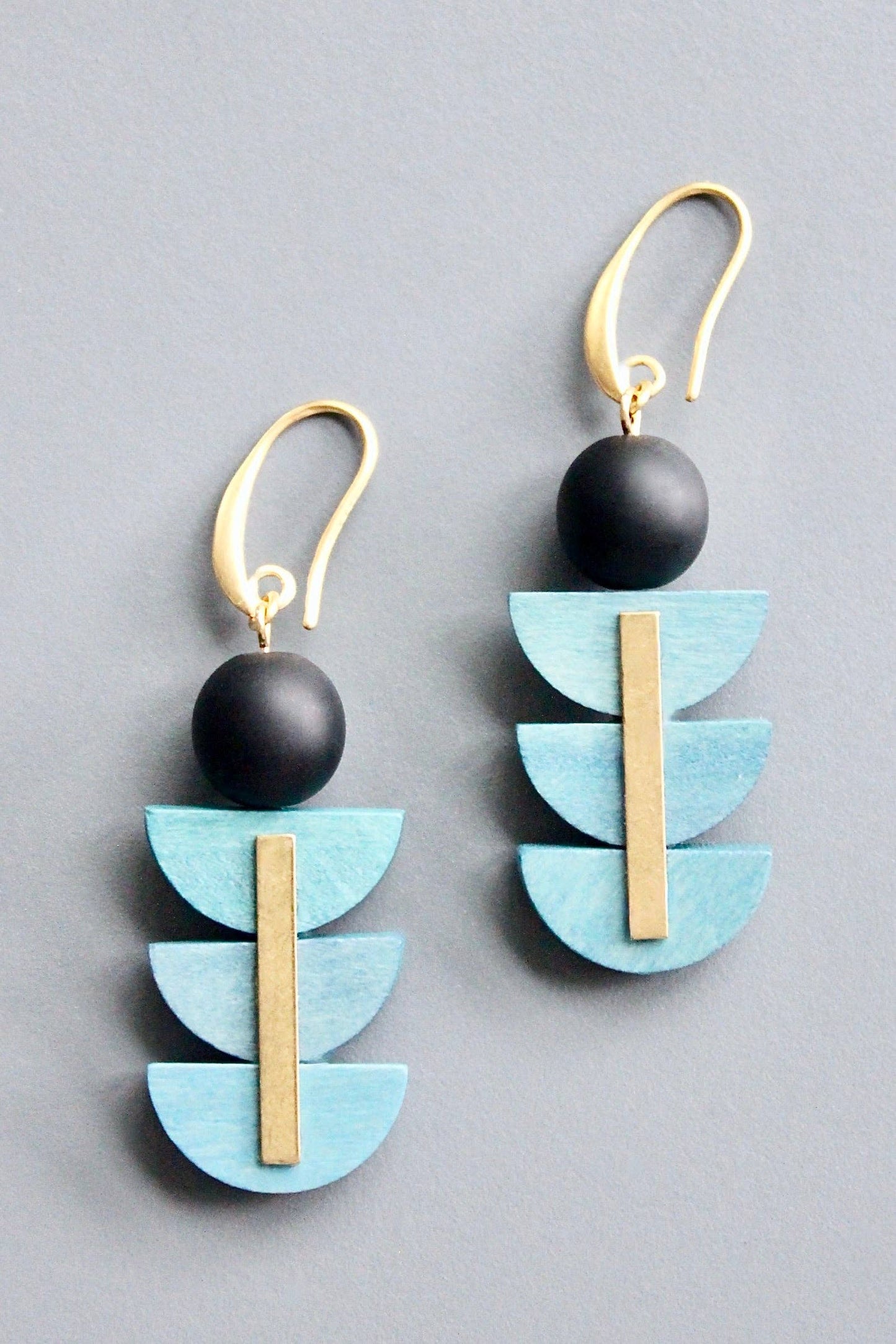 Geometric Artdeco Wood Earrings