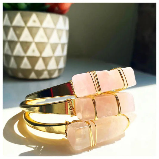 Crystal Cuff - Rose Quartz