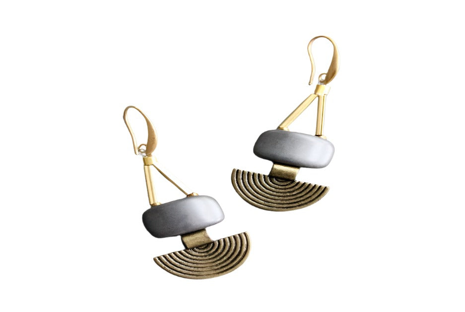 Modern Deco Drop Earrings