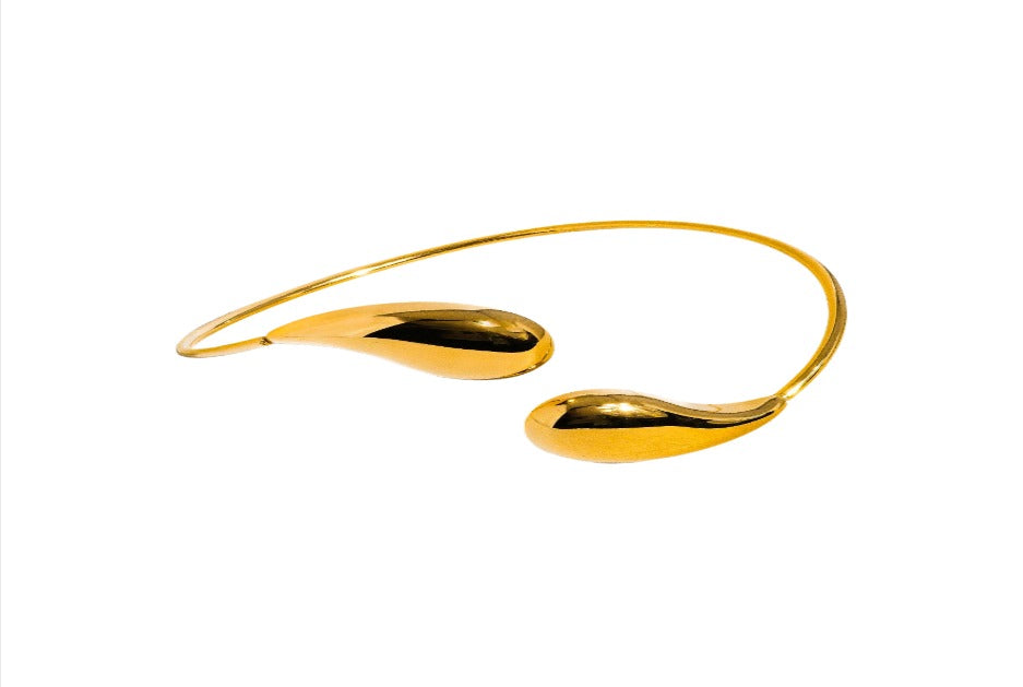 Golden Teardrop Cuff Bracelet