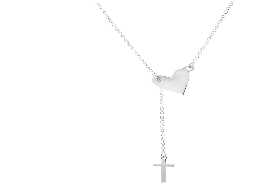 Dainty Cross My Heart Adjustable Necklace