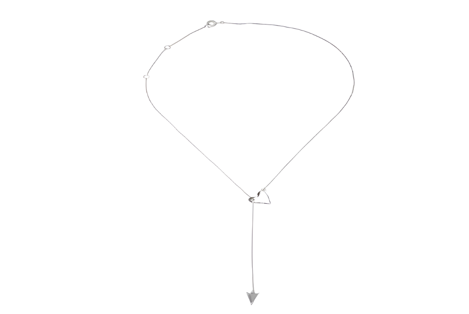 Dainty Open Heart Arrow Lariat Necklace