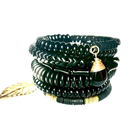 Black and Gold Wrap Bracelet