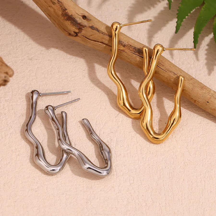 Wave Hoop Earrings