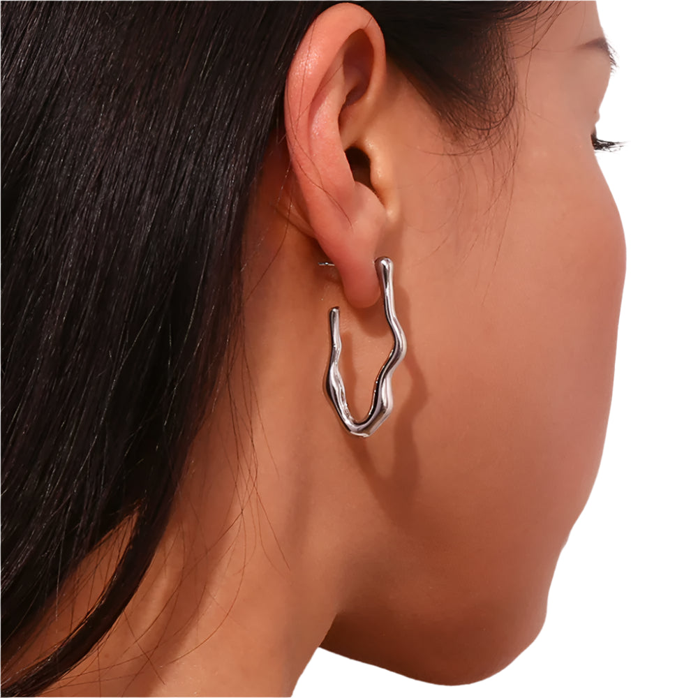 Wave Hoop Earrings