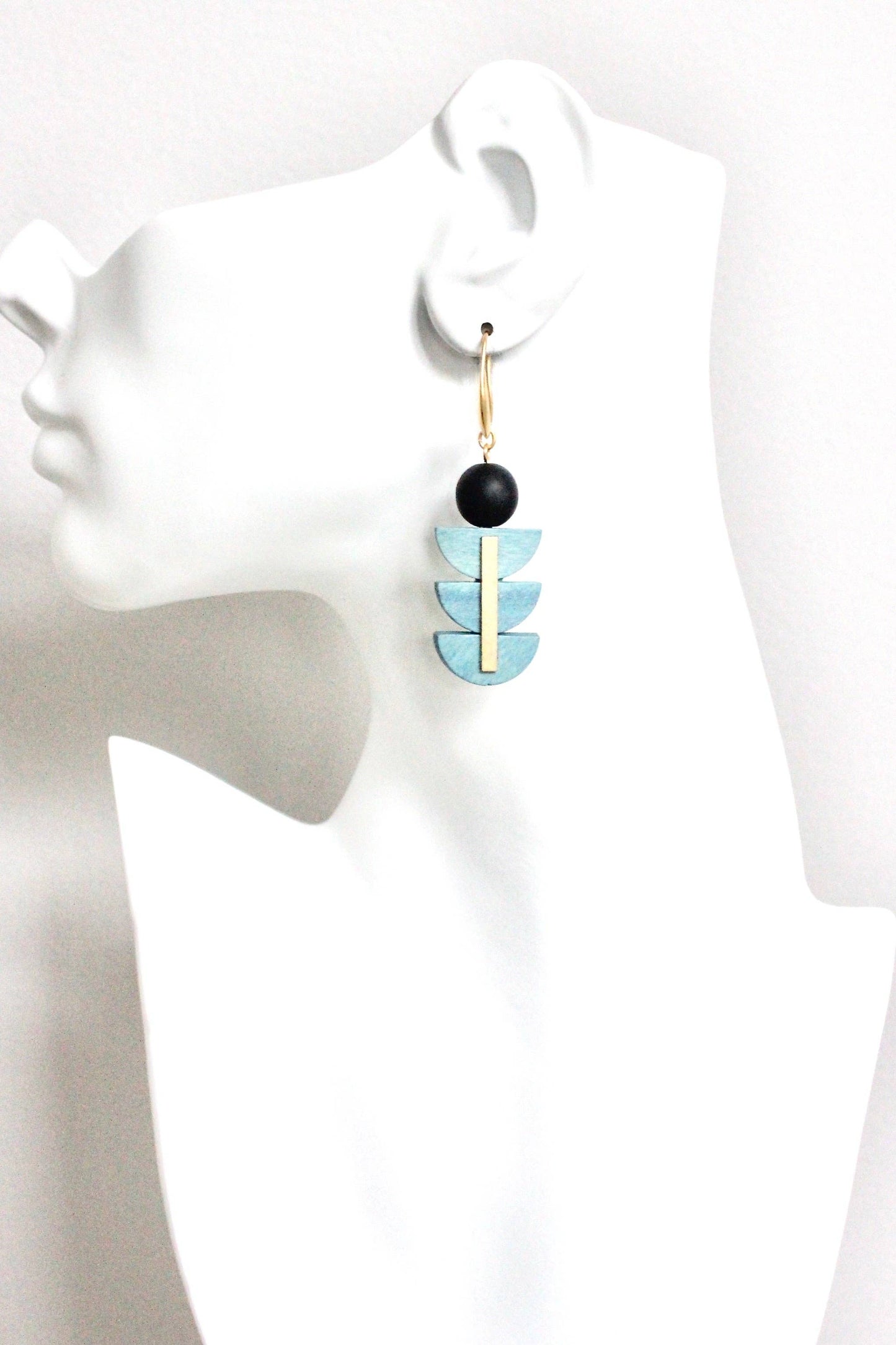 Geometric Artdeco Wood Earrings