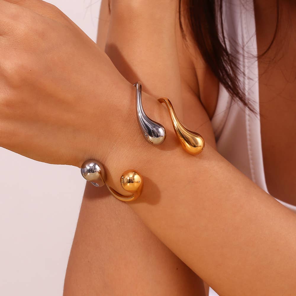 Twist  Drop Cuff Bracelet