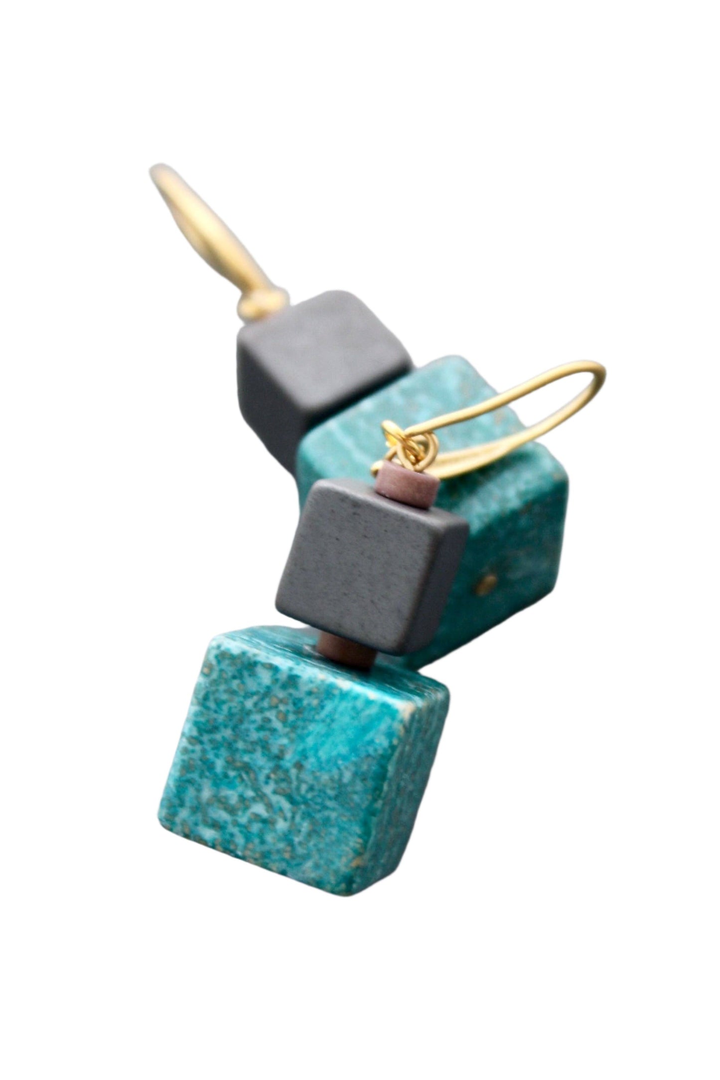 Turquoise Cube Earrings