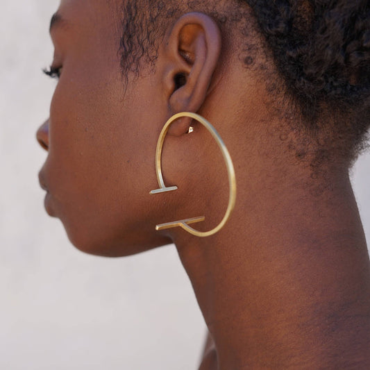 Parallel Open Oversized Hoop Earrings