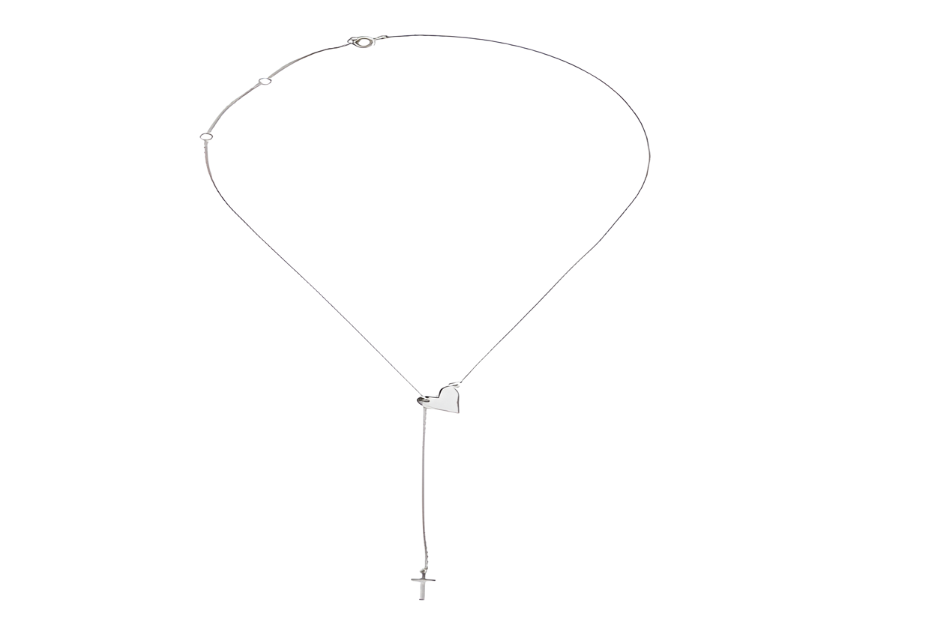 Dainty Cross My Heart Adjustable Necklace