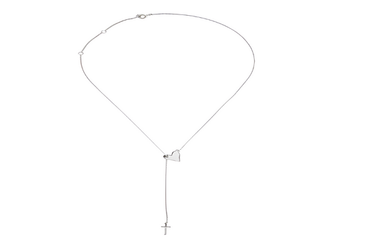 Dainty Cross My Heart Adjustable Necklace