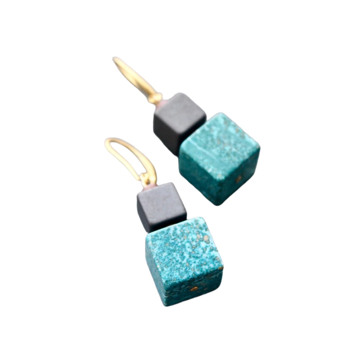 Turquoise Cube Earrings