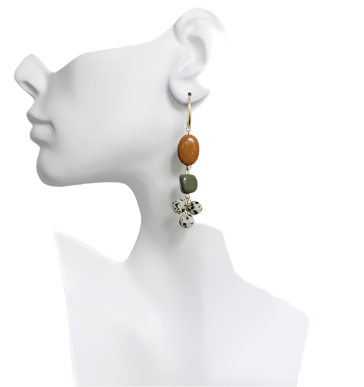 Dalmatian Stone Cluster Earrings