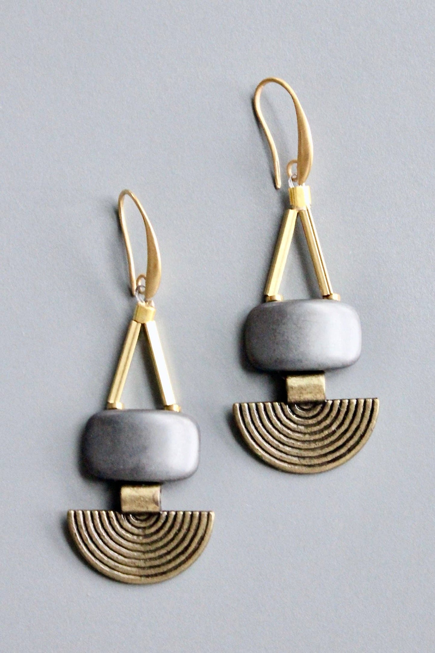 Modern Deco Drop Earrings