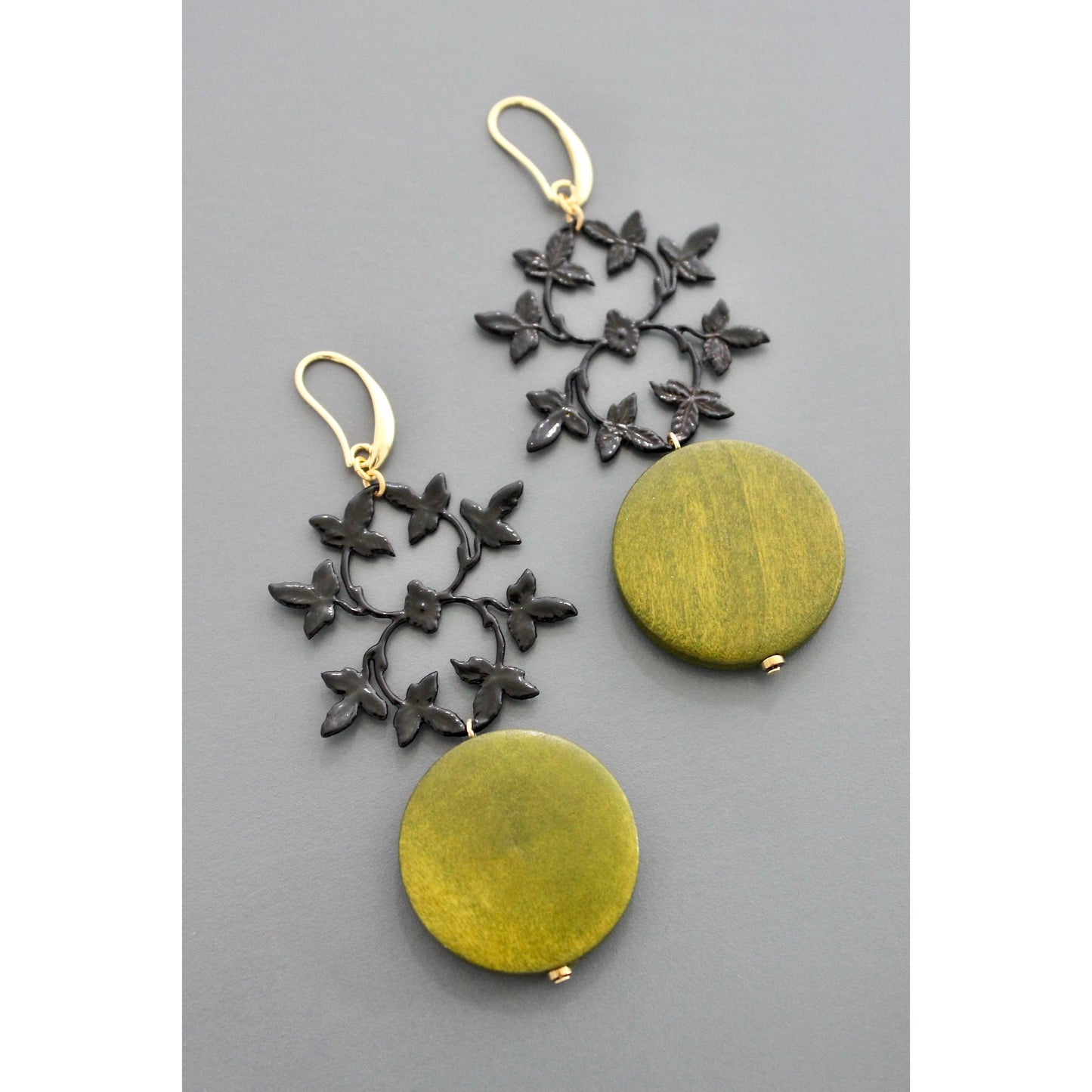 Black Ivy Drop Earrings