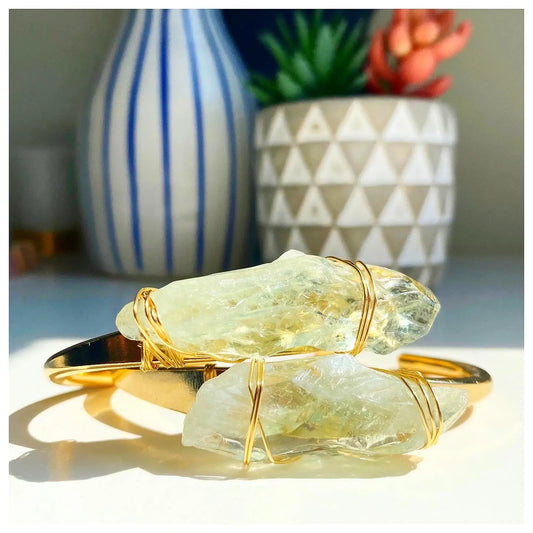 Crystal Cuff - Green Amethyst Cuff