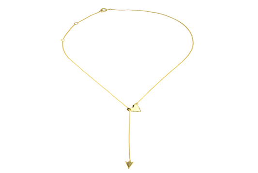 Dainty Open Heart Arrow Lariat Necklace