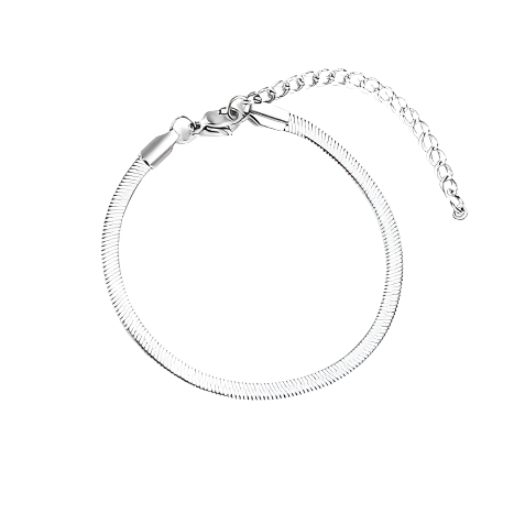 Herringbone Chain Bracelet - Silver