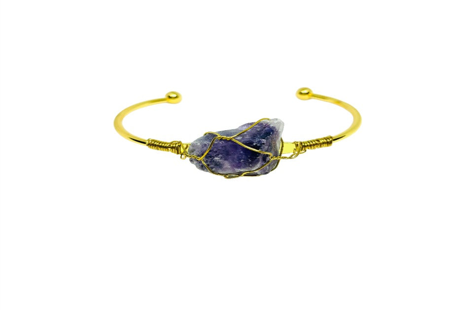 Amethyst Quartz Cuff Bracelet