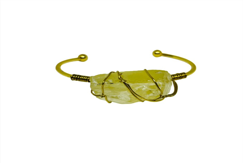 Citron Quartz Cuff Bracelet