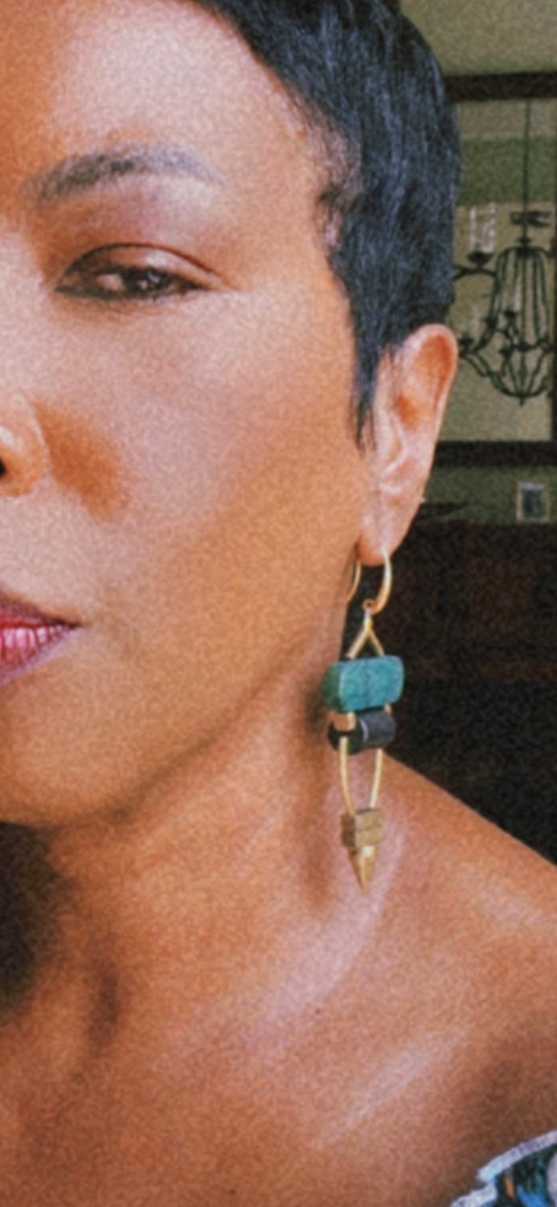 Geo Glam Drop Earrings