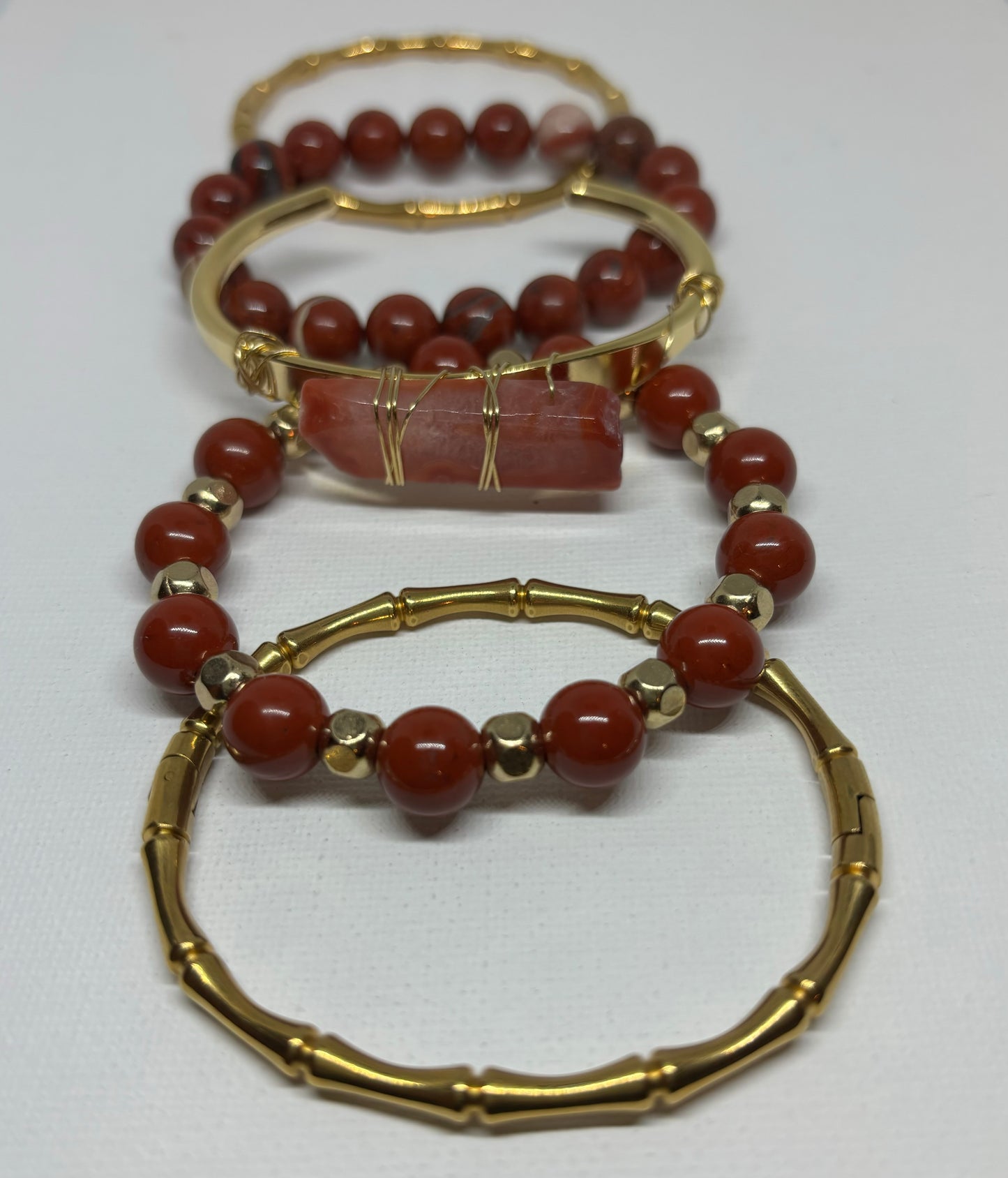 Crystal Cuff - Red Jasper Bracelet