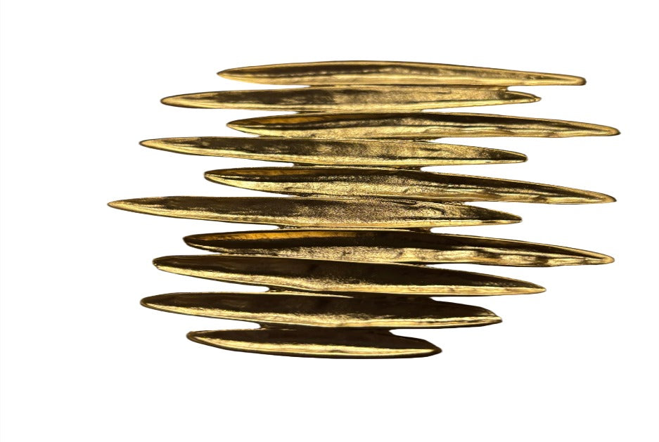 Golden Abstract Statement Ring