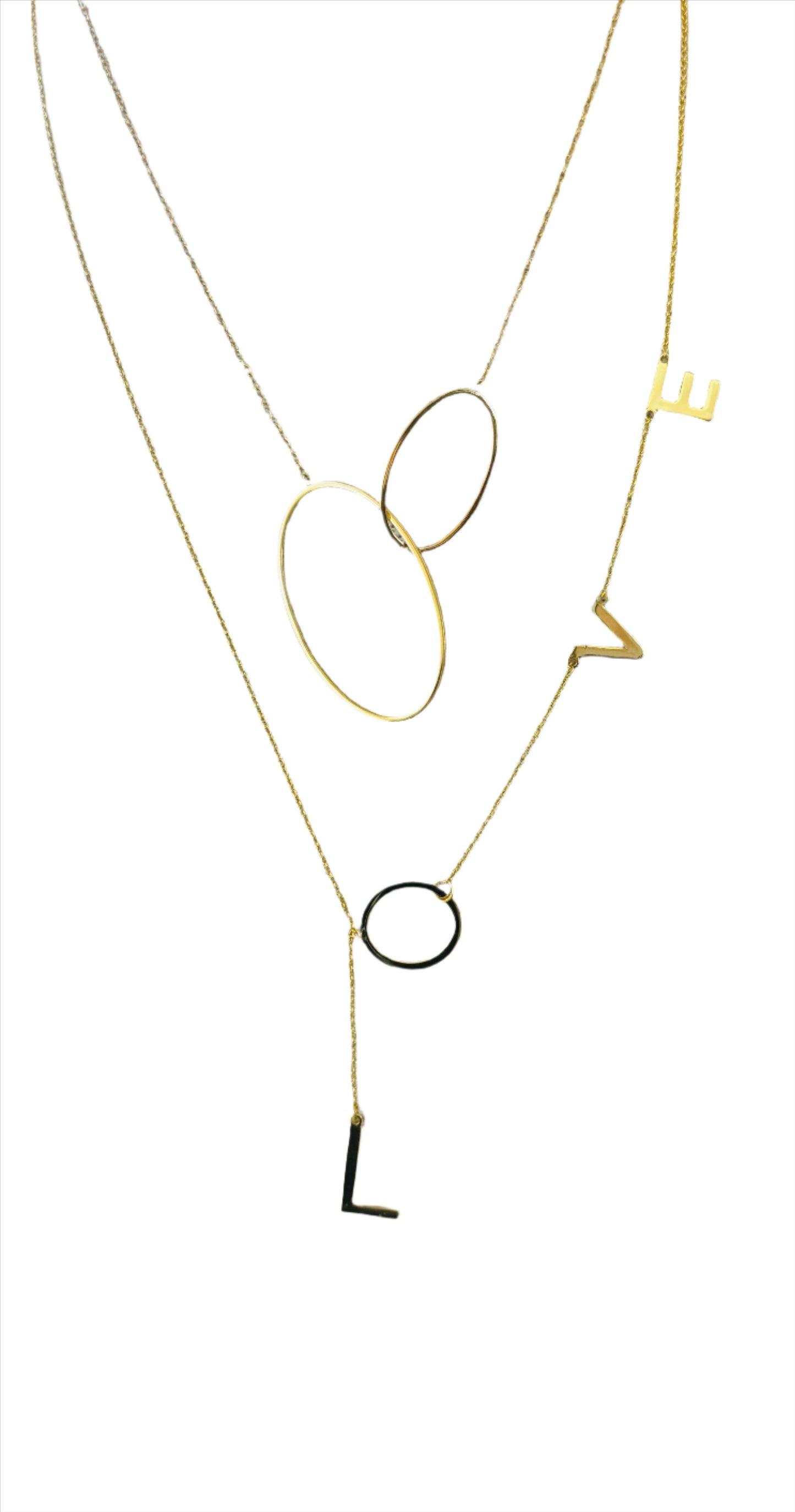 Intertwined Double Oval Gold Chain Necklace