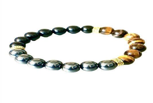 Tiger Eye, Black Onyx & Hematite 10mm Bracelet